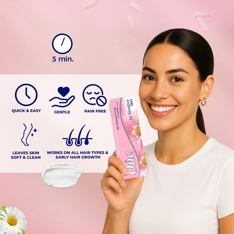 One Hair Removal Cream With Chamomile For Sensitive Skin - 140 Gm - Image 4